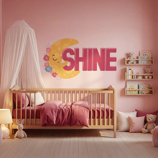 Personalized Moon Wall Decal – Kids Room Nursery Removable Sticker