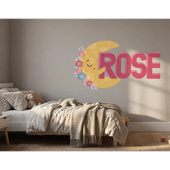 Personalized Moon Wall Decal – Kids Room Nursery Removable Sticker