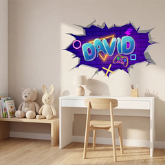 Custom Gamer Name Wall Decal – Boys Room Gaming Room Personalized Sticker