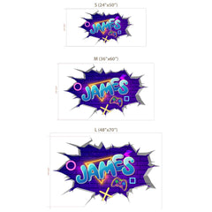 Custom Gamer Name Wall Decal – Boys Room Gaming Room Personalized Sticker