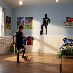 Personalized Soccer Player Silhouette Name Wall Sticker – Custom Kids Room Decal