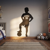 Personalized Soccer Player Silhouette Name Wall Sticker – Custom Kids Room Decal