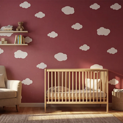 Cloud Wall Decals for Kids Room – Nursery Soft Removable Sticker Set