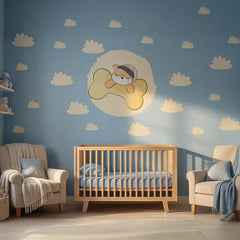 Sleeping Fox Nursery Wall Decal Set – Woodland Kids Room Removable Sticker
