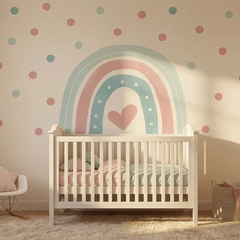 Pastel Rainbow Wall Decal Set – Nursery Kids Room Removable Sticker