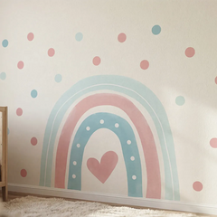 Pastel Rainbow Wall Decal Set – Nursery Kids Room Removable Sticker