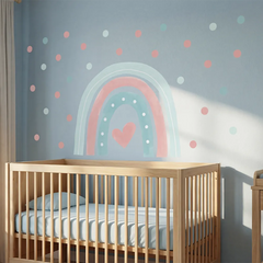 Pastel Rainbow Wall Decal Set – Nursery Kids Room Removable Sticker