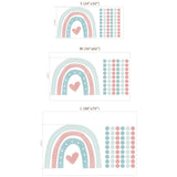 Pastel Rainbow Heart Nursery Wall Decal with Polka Dots – Girls Room Removable Sticker