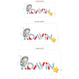Personalized Astronaut Name Wall Decal Set – Kids Room Removable Sticker