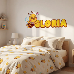Personalized Bee Name Wall Decal
