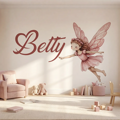 Custom Fairy Wall Decal – Girls Room Nursery Personalized Removable Sticker