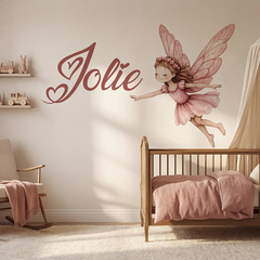 Custom Fairy Wall Decal – Girls Room Nursery Personalized Removable Sticker