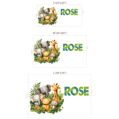 Personalized Name Jungle Animal Wall Decal – Kids Room Nursery Removable Sticker