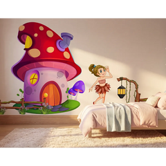 Fairy Mushroom House Wall Decal Set