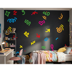 Colorful Abstract Wall Decal Set – Modern Bedroom Kids Room Removable Sticker