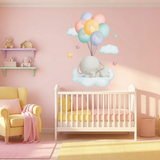 Baby Elephant Wall Decal with Balloons – Kids Room Nursery Removable Sticker