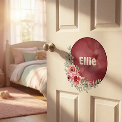 Personalized Floral Girls Name Wall Decal – Girls Room Nursery Removable Sticker