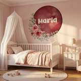 Personalized Floral Girls Name Wall Decal – Girls Room Nursery Removable Sticker