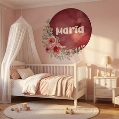 Personalized Floral Girls Name Wall Decal – Girls Room Nursery Removable Sticker