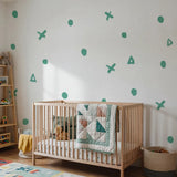 Abstract Dot and Cross Wall Decals Set – Modern Bedroom Kids Room Removable Sticker