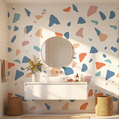 Terrazzo Peel and Stick Wall Decal Set – Modern Kids Room Bedroom Removable Sticker
