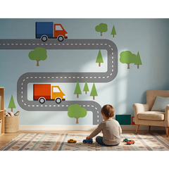 Alphabet Road Wall Decal Set – Educational Kids Room Removable Sticker
