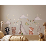 Woodland Animal Nursery Wall Decal Set – Kids Room Removable Sticker