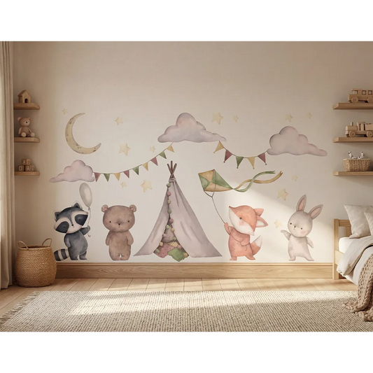 Woodland Animal Nursery Wall Decal Set