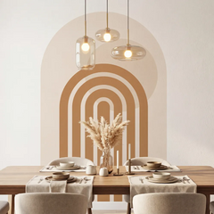 Scandinavian Arch Wall Decal – Minimal Modern Bedroom Removable Sticker