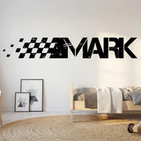 Personalized Racing Name Wall Decal – Boys Room Kids Room Removable Sticker