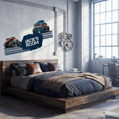 Personalized Monster Truck Wall Decals – Boys Room Kids Room Removable Sticker