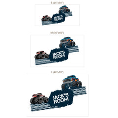 Personalized Monster Truck Wall Decals – Boys Room Kids Room Removable Sticker