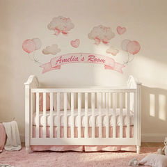 Personalized Girls Nursery Wall Decal with Name – Kids Room Removable Sticker