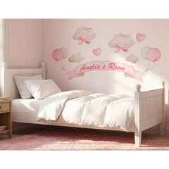 Personalized Girls Nursery Wall Decal with Name – Kids Room Removable Sticker
