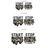 Gaming Wall Decal Set Start Stop Game – Boys Room Teen Room Removable Sticker