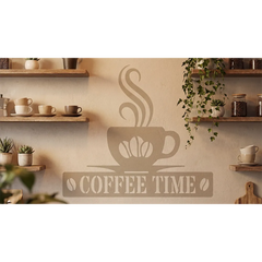 Coffee Time Wall Decal – Kitchen Cafe Removable Sticker