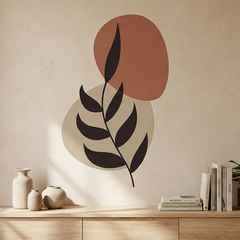 Boho Botanical Wall Decal – Bedroom Living Room Removable Sticker
