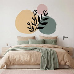 Boho Leaf Wall Sticker – Bedroom Living Room Removable Decal