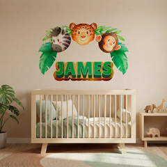 Personalized Jungle Name Wall Decal – Kids Room Nursery Removable Sticker