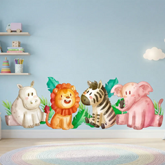 Safari Animals Wall Decal Set – Kids Room Nursery Removable Sticker