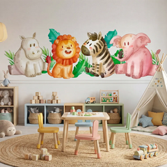 Safari Animals Wall Decal Set – Kids Room Nursery Removable Sticker