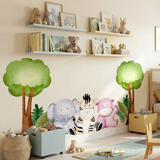 Safari Nursery Wall Decal – Gentle Animals Kids Room Removable Sticker
