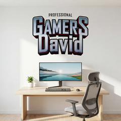 Personalized Gamer Name Wall Sticker – Custom Teen Boys Gaming Room Decal