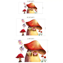 Fairy Mushroom House Sticker – Magical Girls Room Kids Room Removable Decal