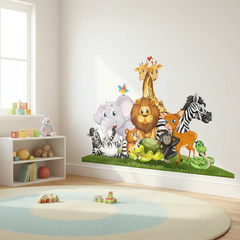 Safari Animals Vinyl Wall Sticker – Kids Room Nursery Removable Decal