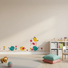 Cute Birds Wall Sticker Set – Colorful Nursery and Kids Room Decal