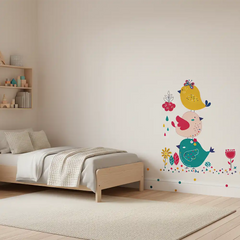 Cute Birds Wall Sticker Set – Colorful Nursery and Kids Room Decal