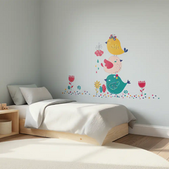 Cute Birds Wall Sticker Set – Colorful Nursery and Kids Room Decal