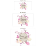 Custom Name Baby Floral Wall Sticker – Personalized Nursery Girls Room Decal