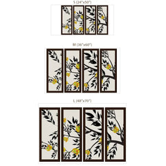 Modern Leaf Panel Wall Decal – Botanical Bedroom Living Room Removable Sticker
